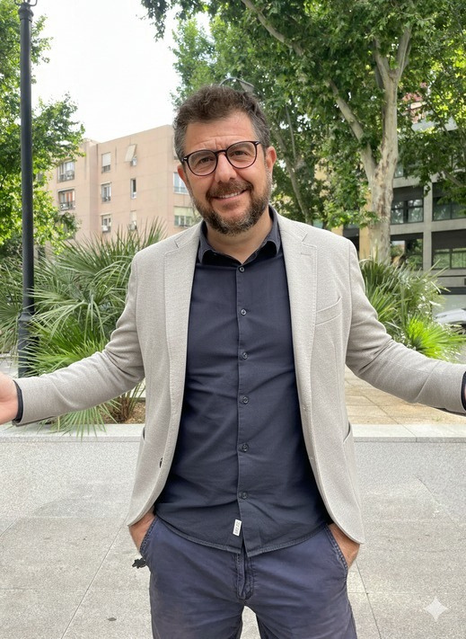 Retrato de Ángel G. Morón al aire libre